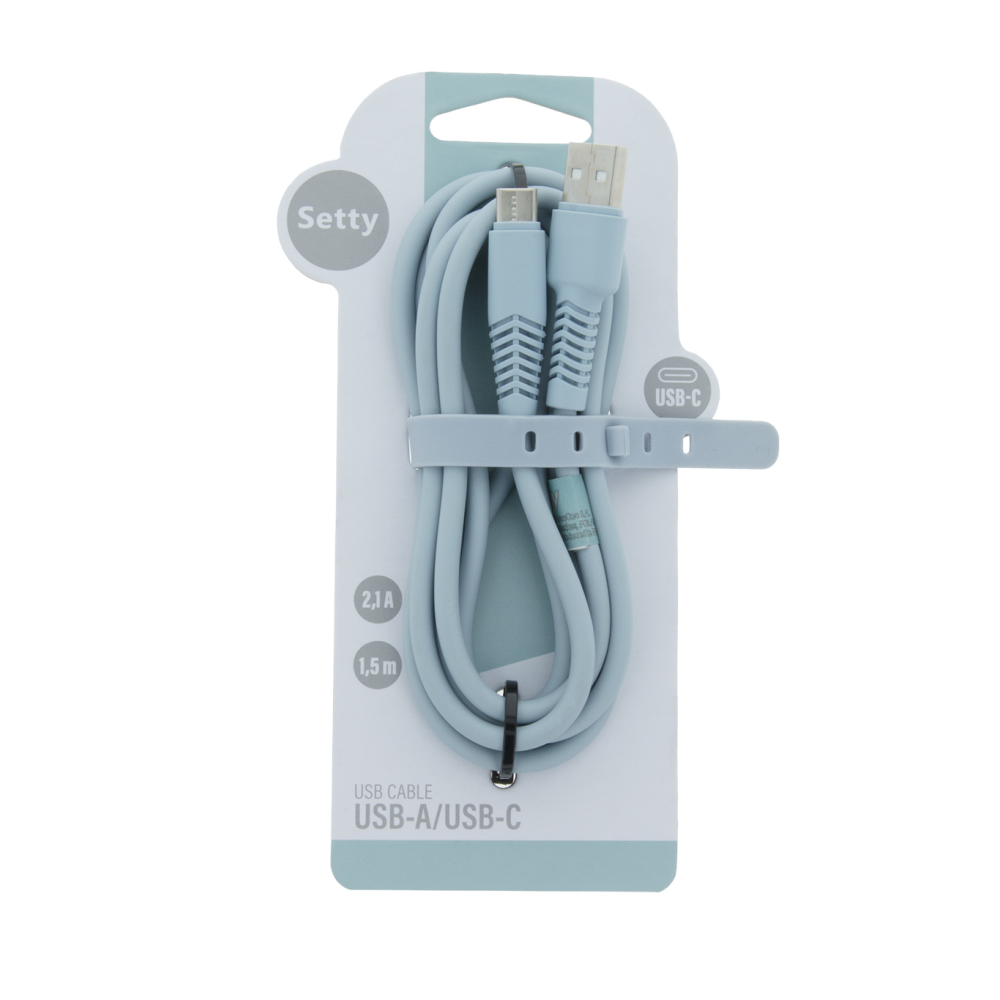 Setty cable USB – USB-C 1,5 m 2,1A KSA-C-1.523 blue