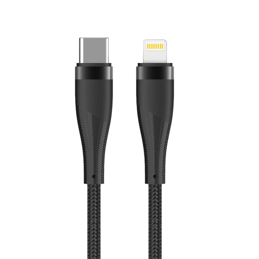 Maxlife MXUC-08 cable USB-C – Lightning 1,0 m 27W black nylon