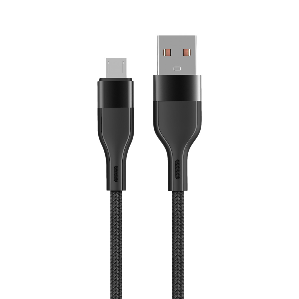 Maxlife MXUC-07 kabel USB – microUSB 1,0 m 2,4A svart nylon