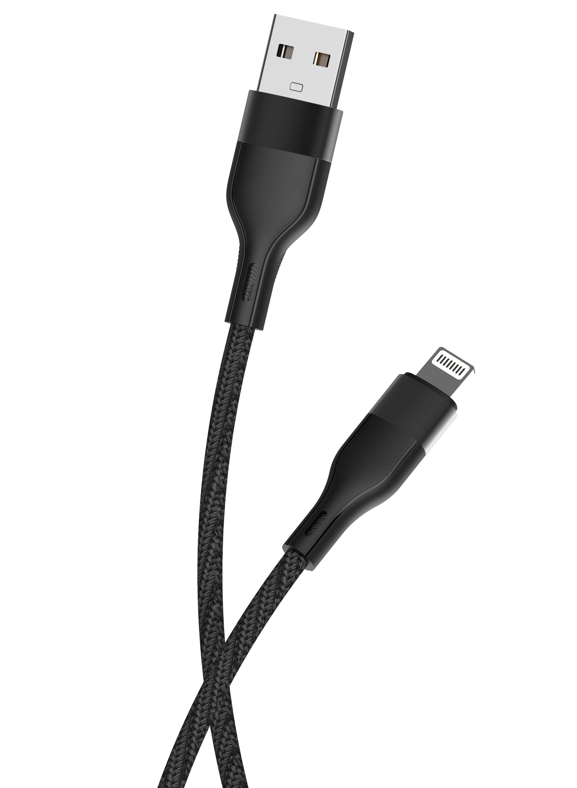 Maxlife MXUC-07 cable USB – Lightning 1,0 m 2,4A black nylon