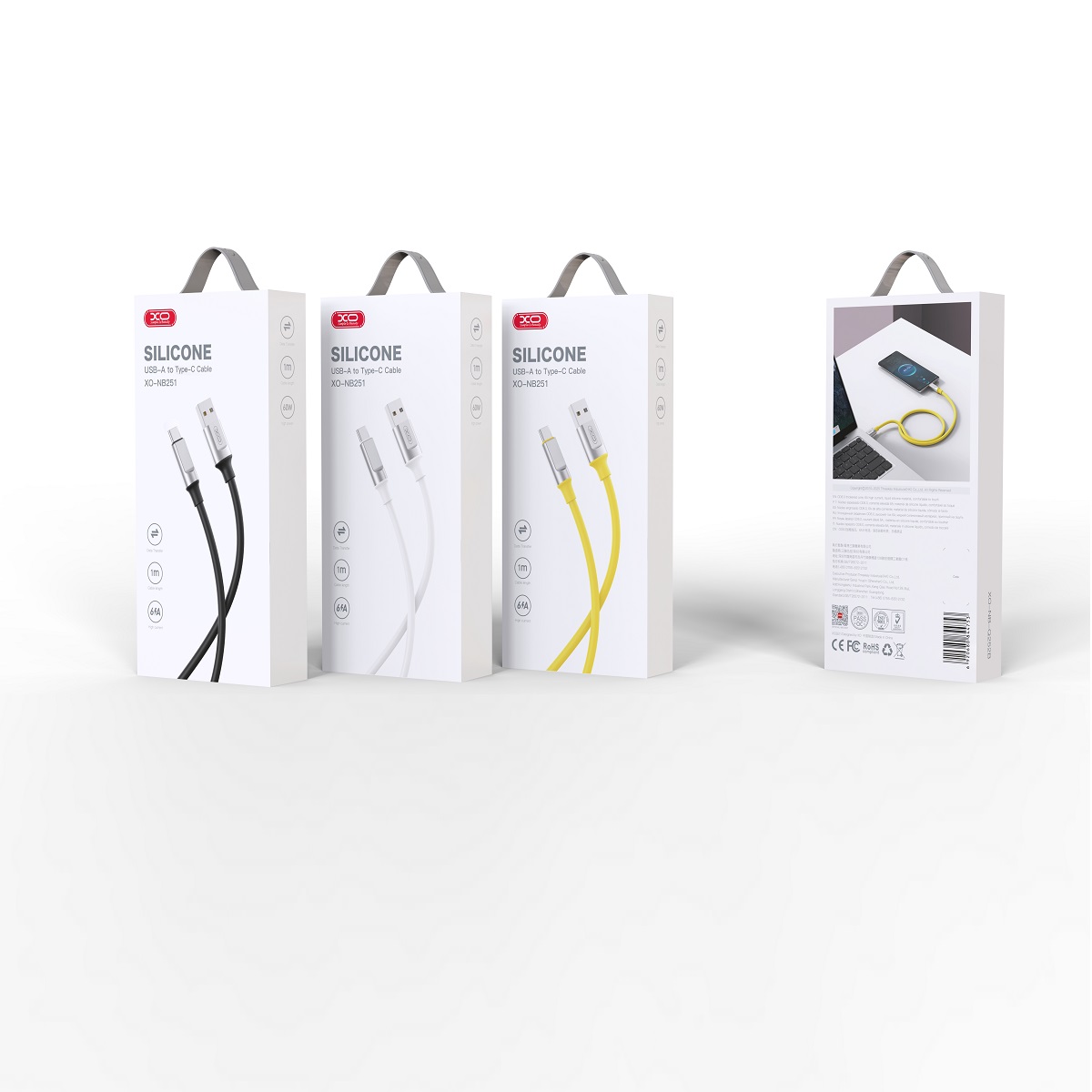 XO cable NB251 USB – USB-C 1,0 m 6A white