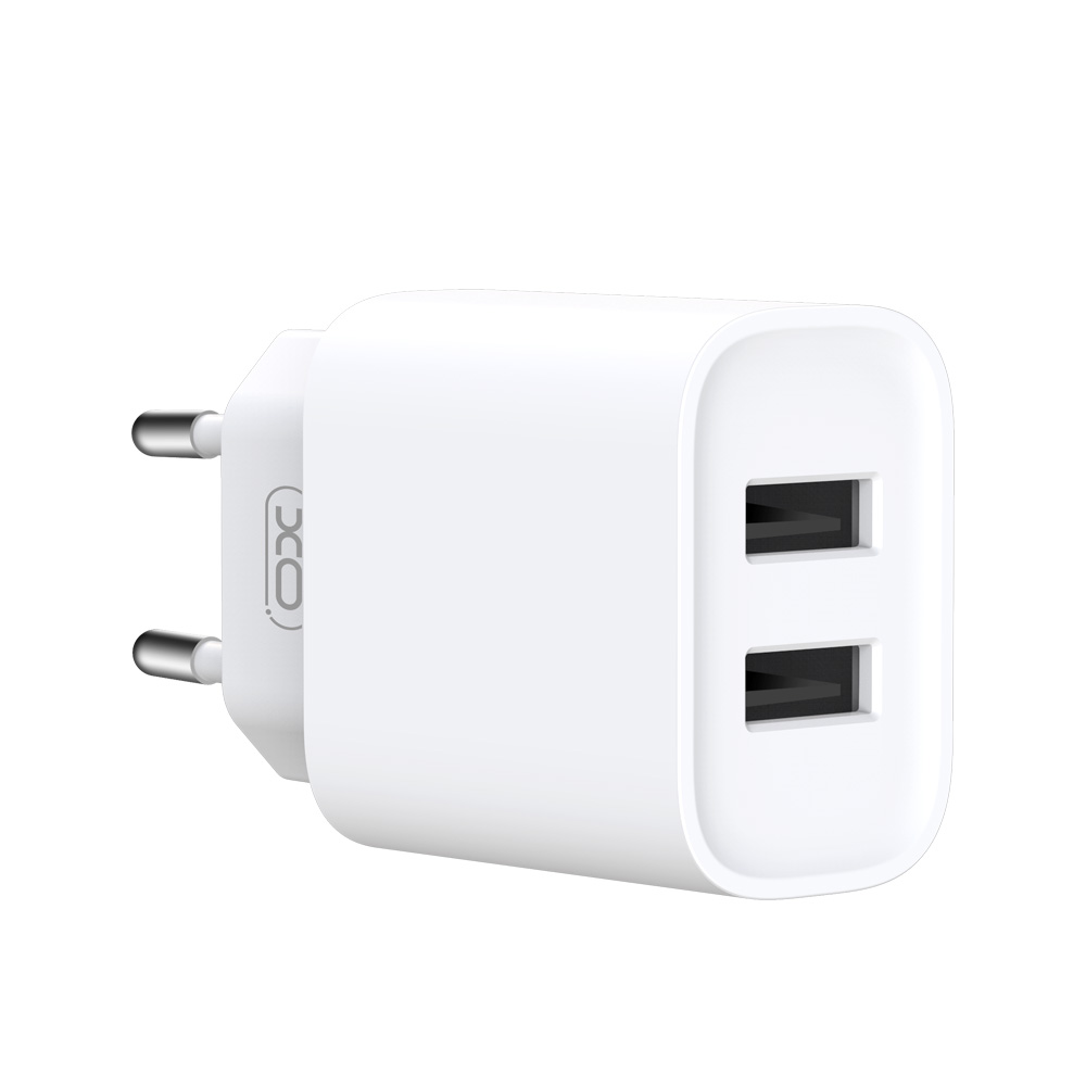 XO wall charger CE02C 2x USB 2,1A white + USB-C cable