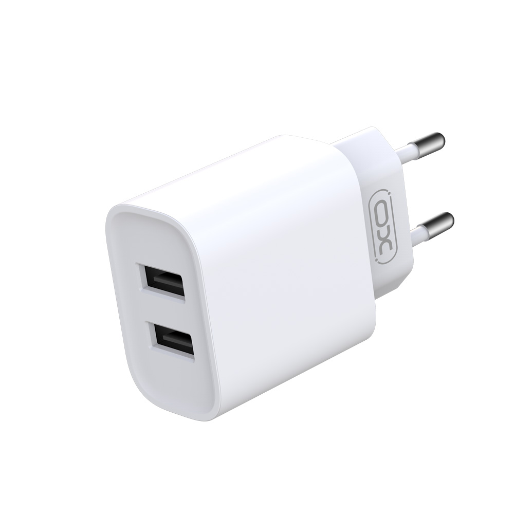 XO wall charger CE02C 2x USB 2,1A white + USB-C cable