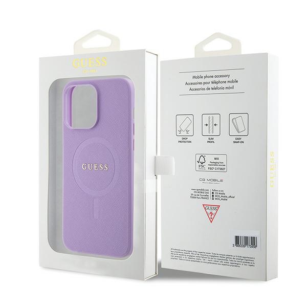 Coque et étui téléphone mobile Guess Coque pour iPhone 15 Pro - Saffiano MagSafe