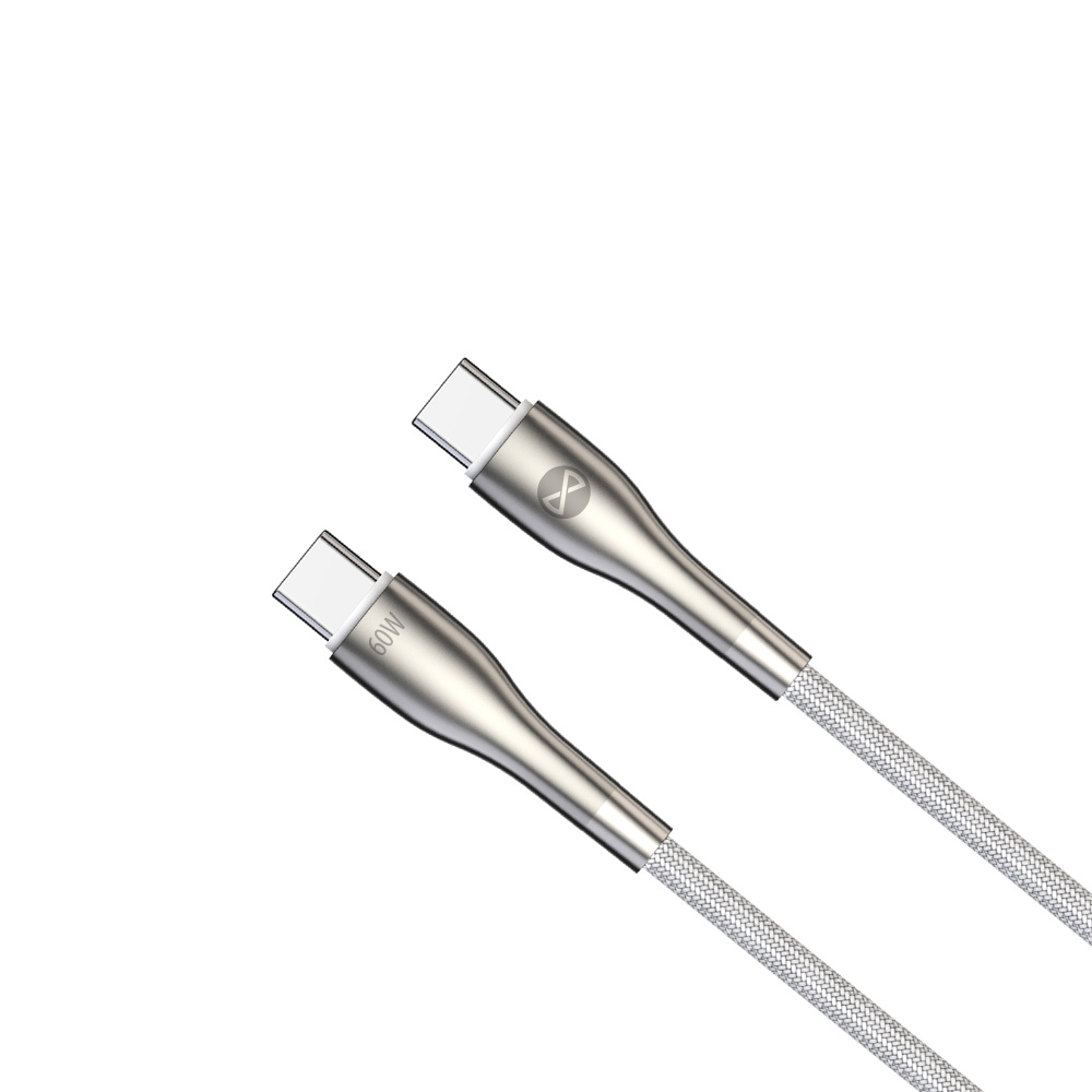 Forever Sleek cable USB-C – USB-C 1,0 m 60W white