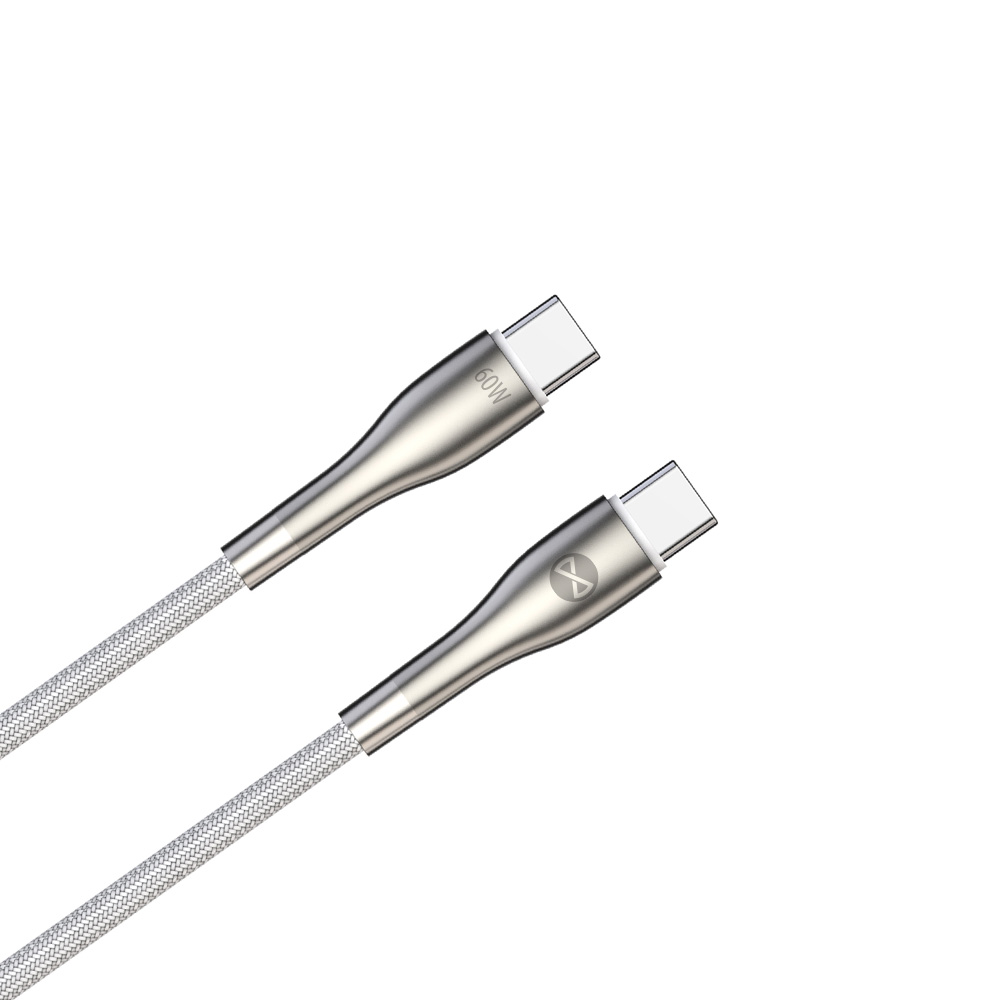 Forever Sleek cable USB-C – USB-C 1,0 m 60W white