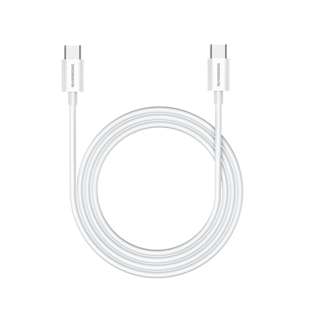 Riversong kabel Lotus 08 USB-C – USB-C 1,0m 3A ljusgrå CT76