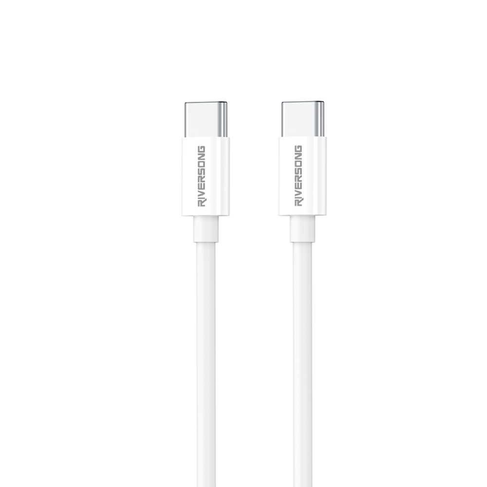 Riversong kabel Lotus 08 USB-C – USB-C 1,0m 3A ljusgrå CT76