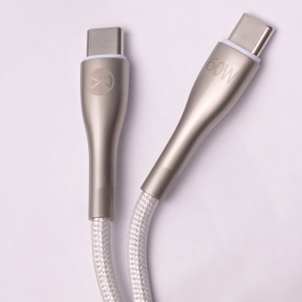 Forever Sleek cable USB-C – USB-C 1,0 m 60W white