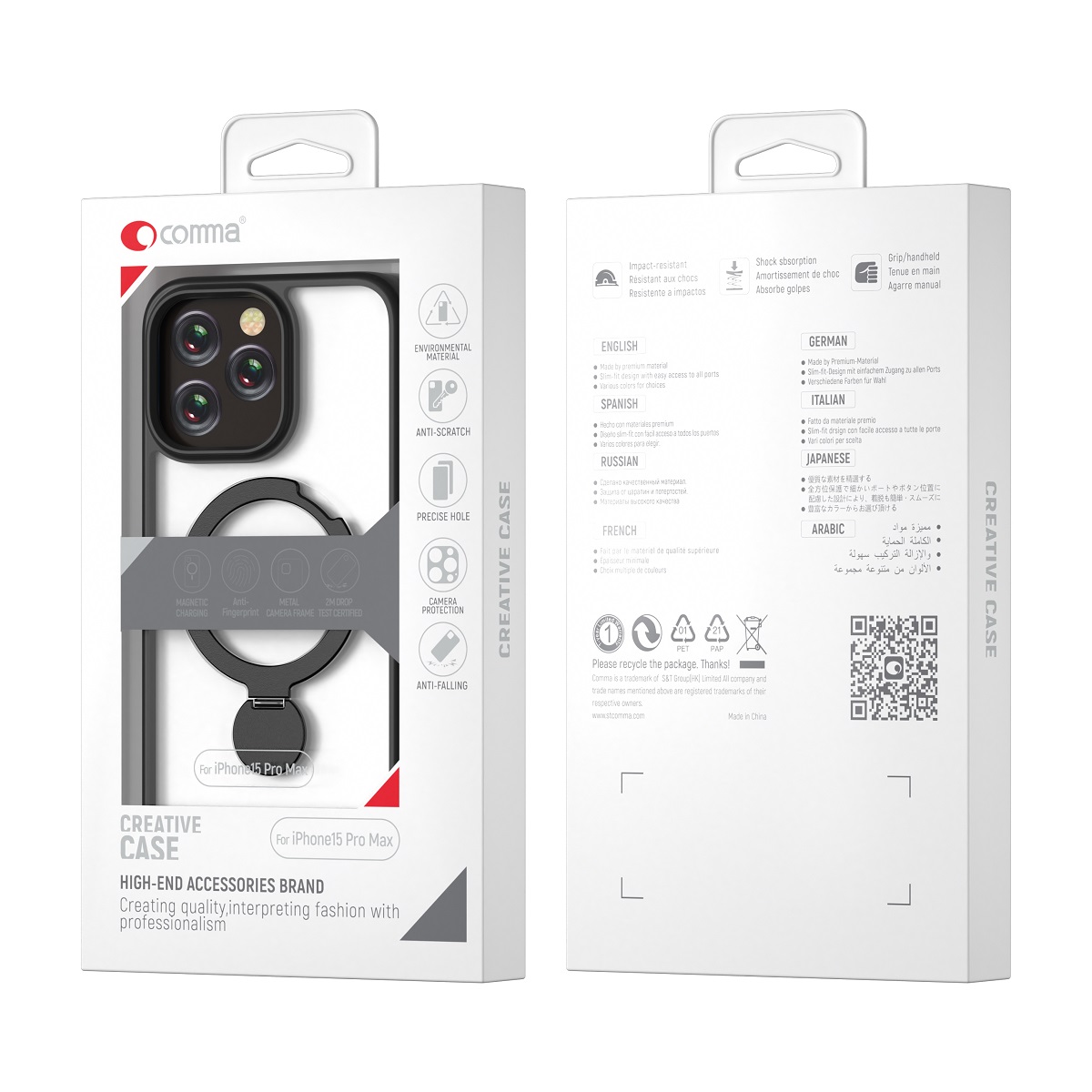 Kommafodral Joy Shark Mag för iPhone 15 Plus grå