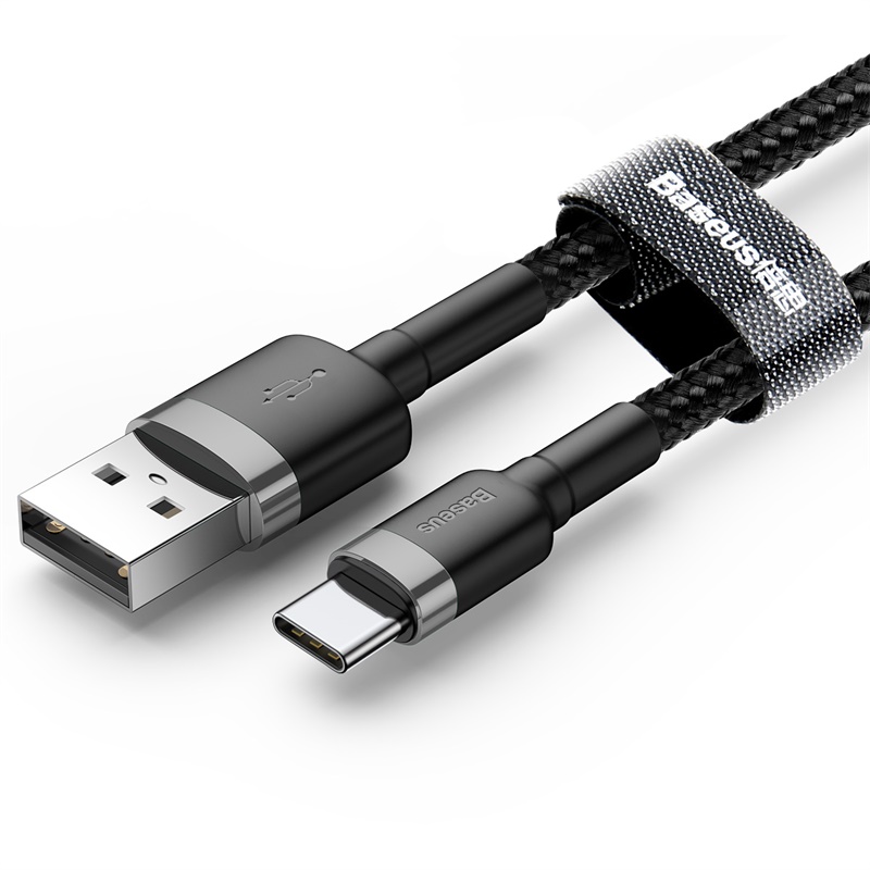 Baseus sladd Cafule USB – USB-C 3m 2A grå-svart