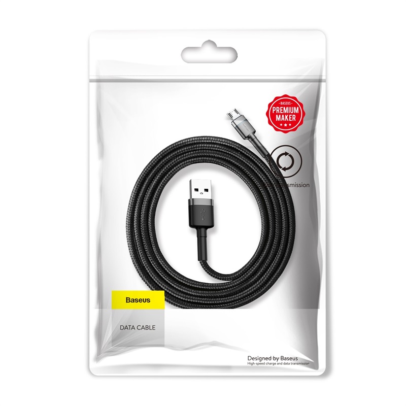 Baseus sladd Cafule USB – micro USB 1,0 m 2,4A grå-svart