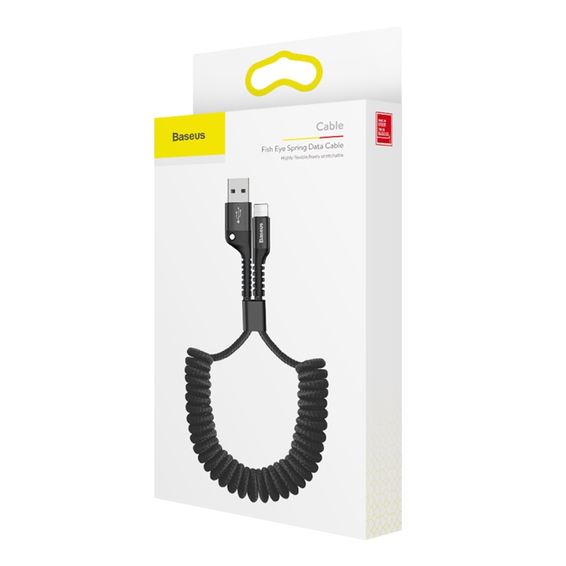 Baseus-kabel Fish Eye USB – Lightning 1,0 m 2A svart fjäder