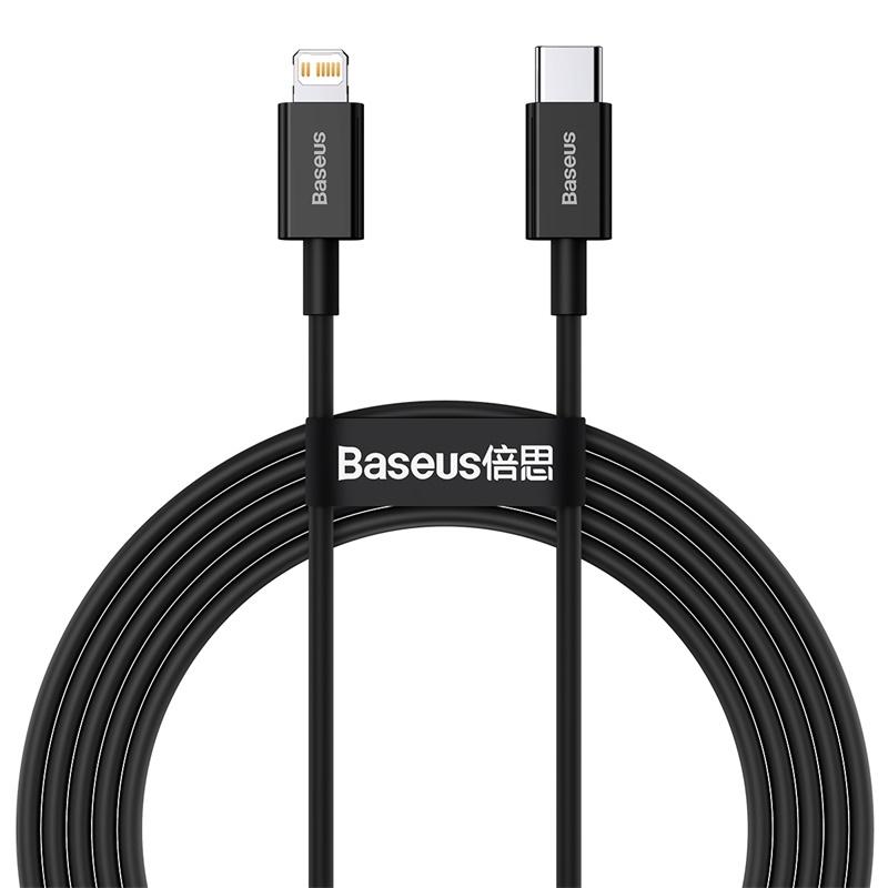 Baseus kabel Superior PD USB-C – Lightning 2,0 m svart 20W