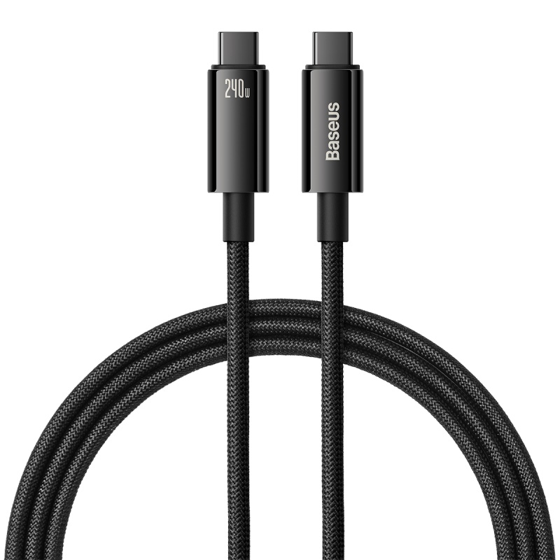 Baseus cable Tungsten PD USB-C – USB-C 1,0m black 240W