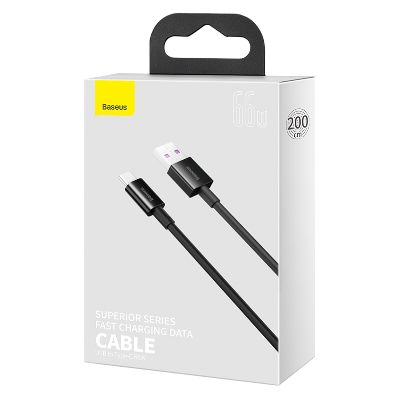 Baseus cable Superior USB – USB-C 2,0m black 66W