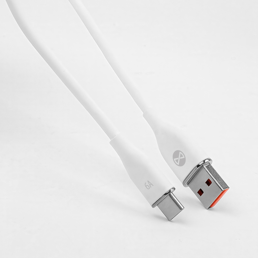 Forever kabel USB - USB-C 1,0 m 6A biały
