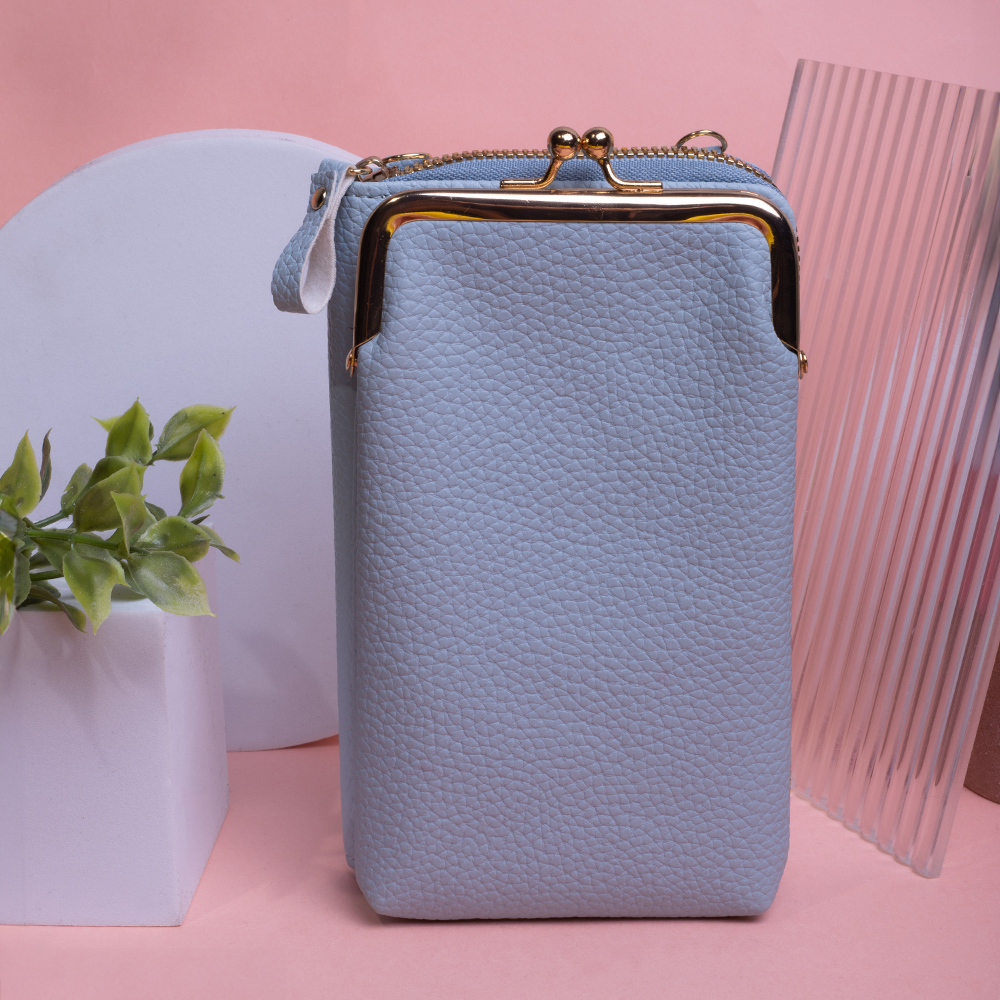 Torebka na telefon 2w1 niebieska