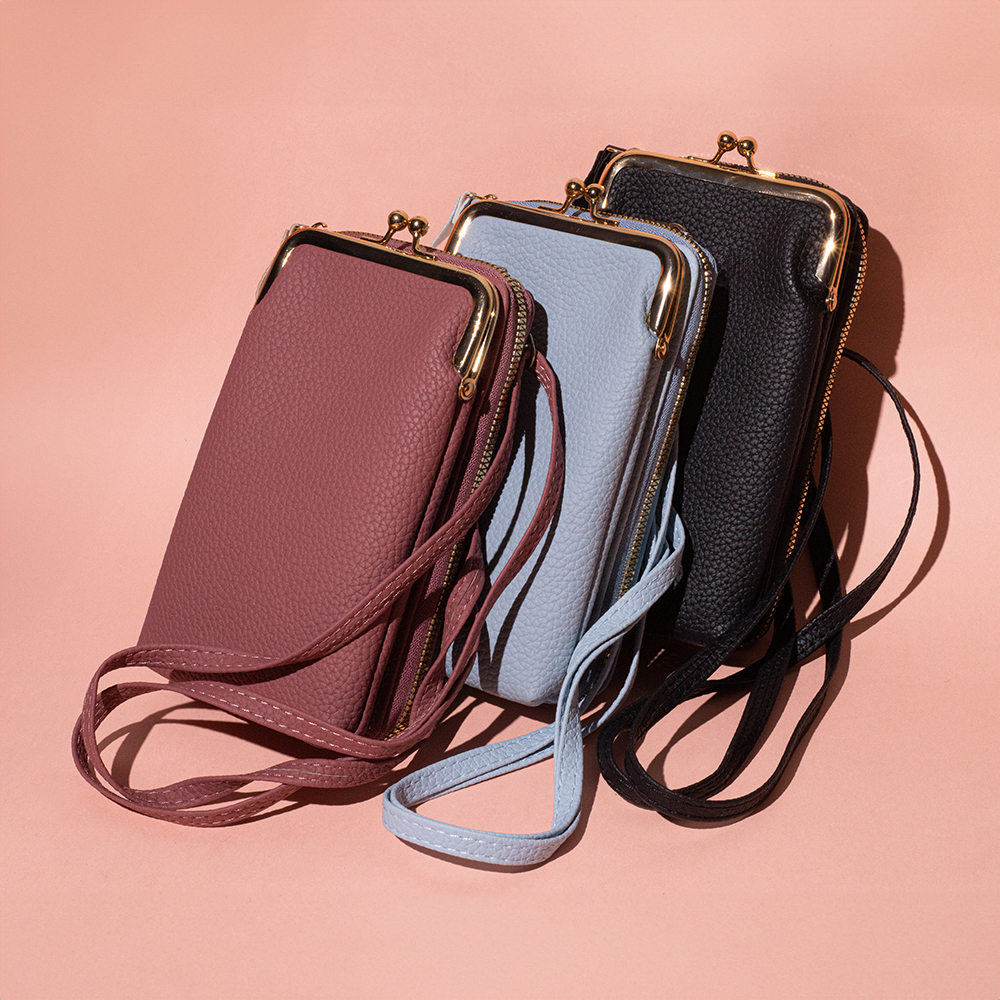 Torebka na telefon 2w1 niebieska