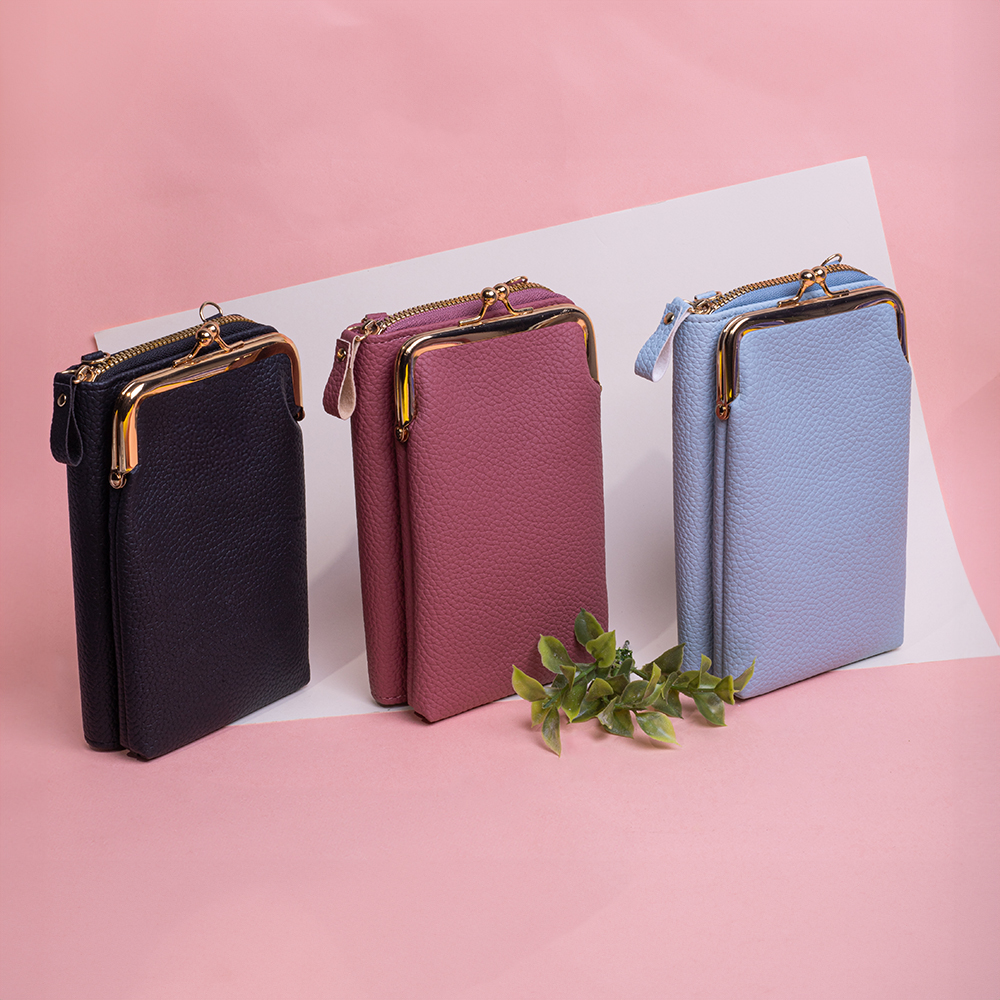 Torebka na telefon 2w1 niebieska