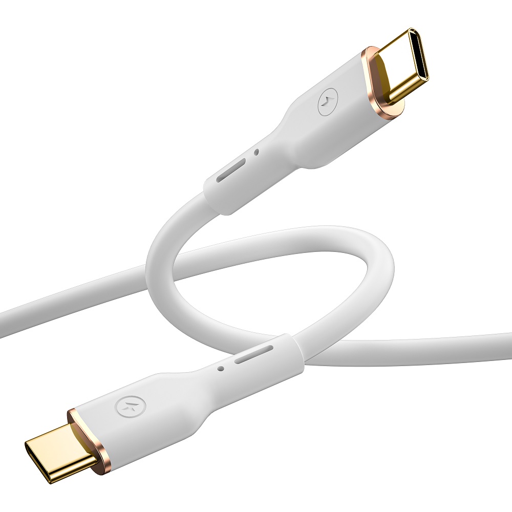 WIWU-kabel YQ02 USB-C – USB-C 100W 1,2m vit
