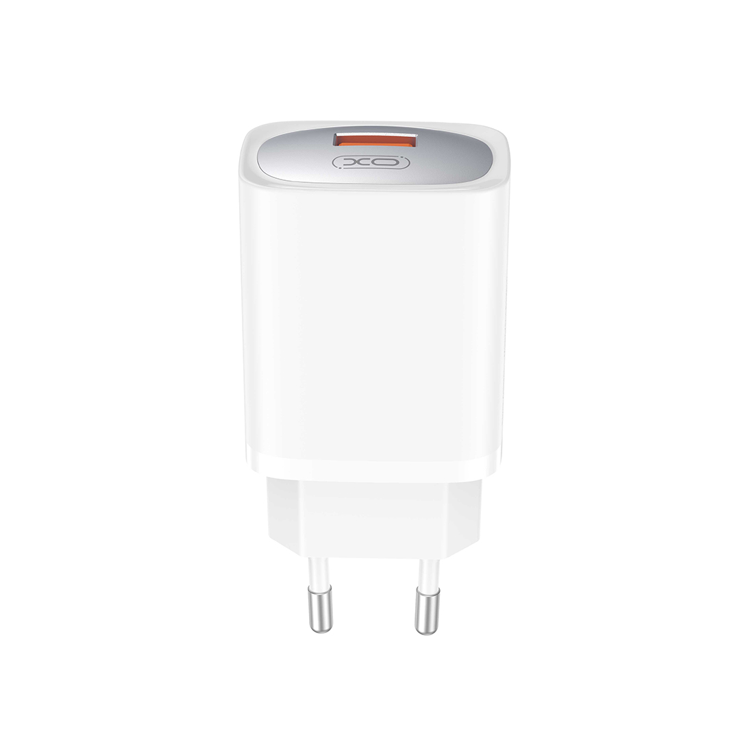 XO väggladdare CE19 QC 18W 1x USB vit + kabel microUSB