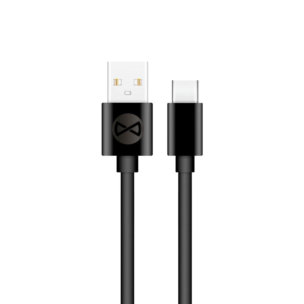 Evigsladd USB – USB-C 1,0 m 3A svart