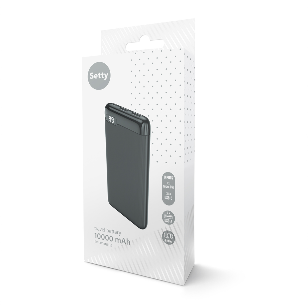 Setty power bank 10000 mAh LCD SPBL-10 black