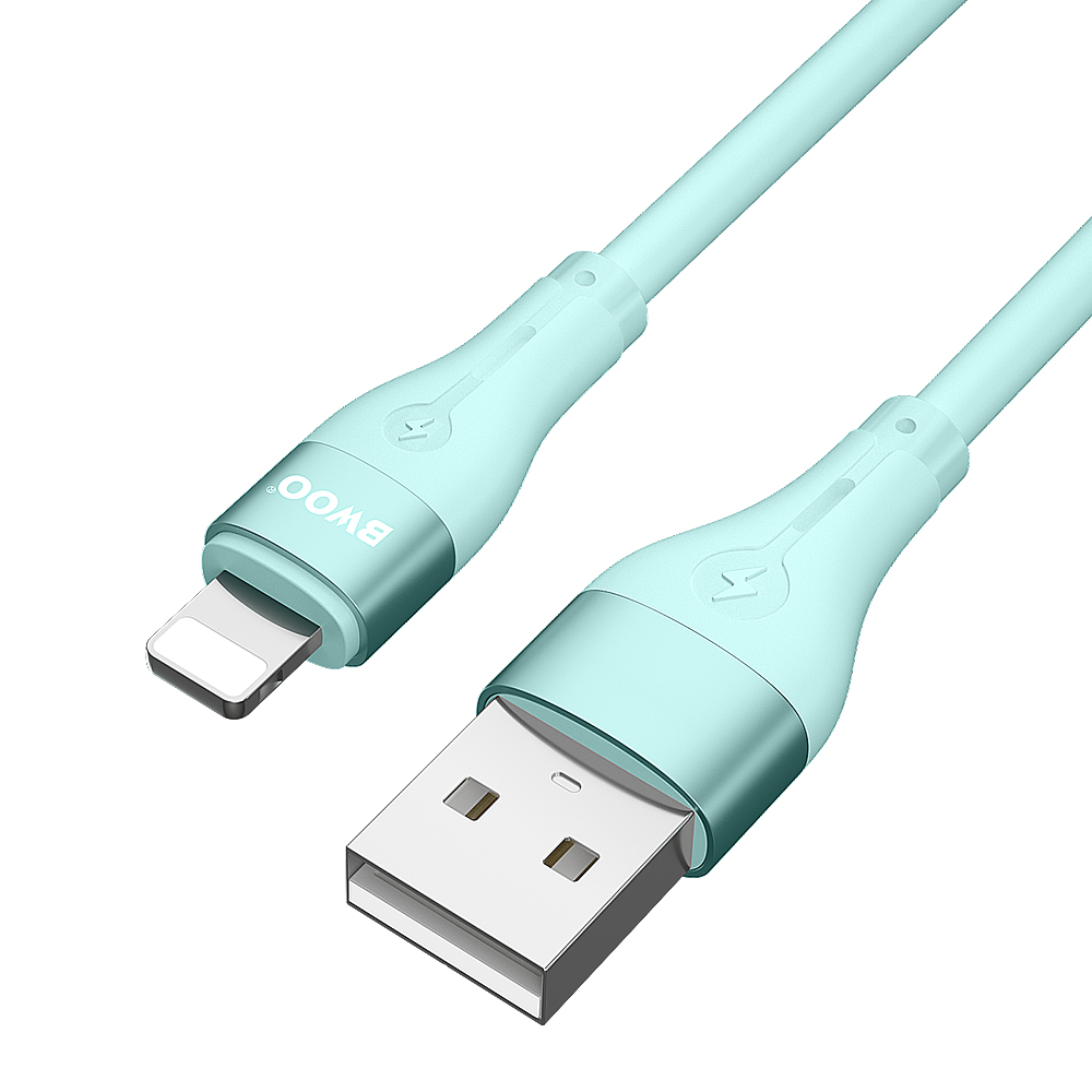 BWOO Minimalist Silicone 3A Cable X280L USB-A to Lightning green