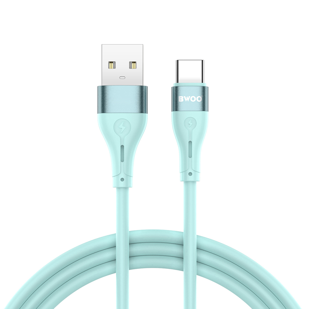 BWOO Cable USB – USB-C 1m 3A Minimalist Silicone Green X280C