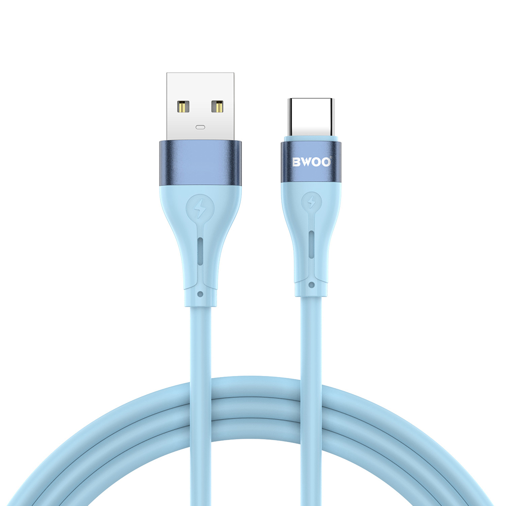BWOO Cable USB – USB-C 1m 3A Minimalist Silicone Blue X280C