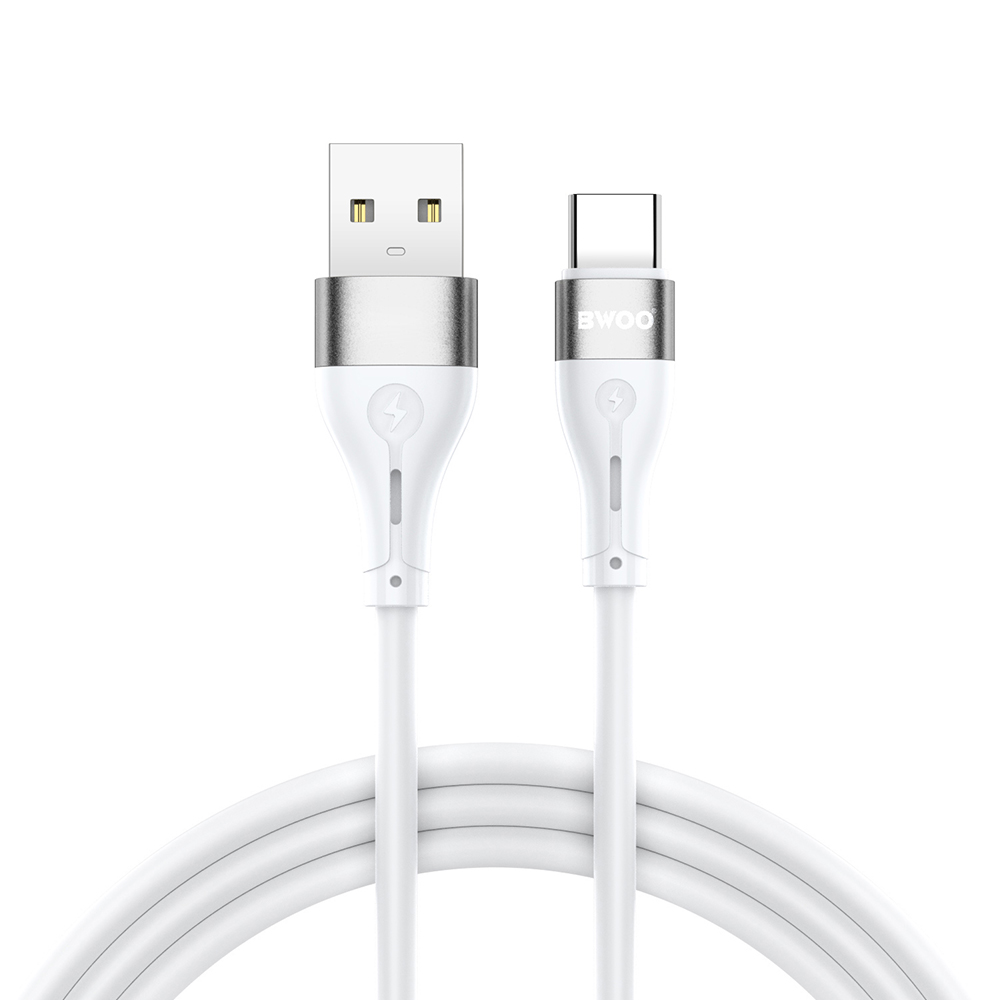 BWOO Cable USB – USB-C 1m 3A Minimalist Silicone White X280C