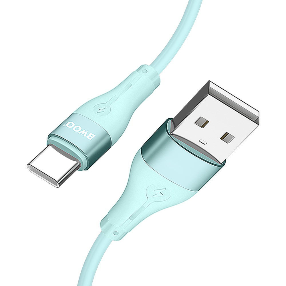 BWOO Cable USB – USB-C 1m 3A Minimalist Silicone Green X280C