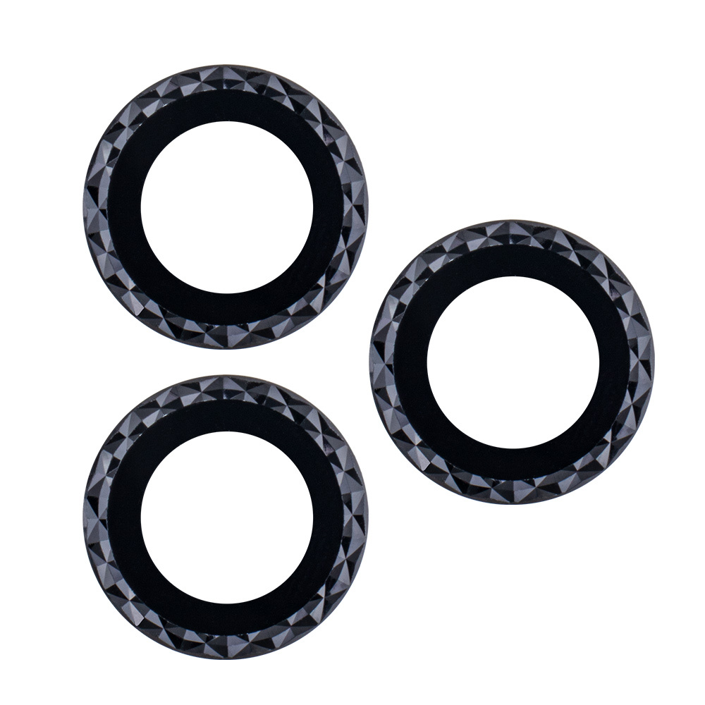 Set med linsglas för iPhone 11 Pro svart romb (3 st)