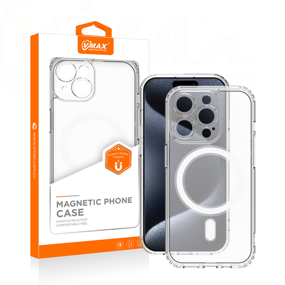 Vmax Akryl Anti-drop Mag-fodral för iPhone 16 Plus 6,7″ transparent