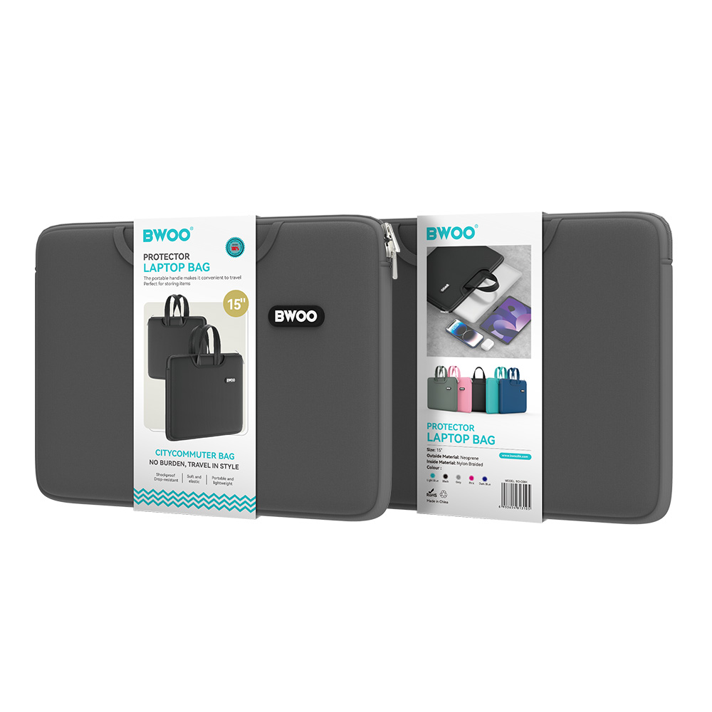 BWOO laptopväska i neopren 15 tum grå