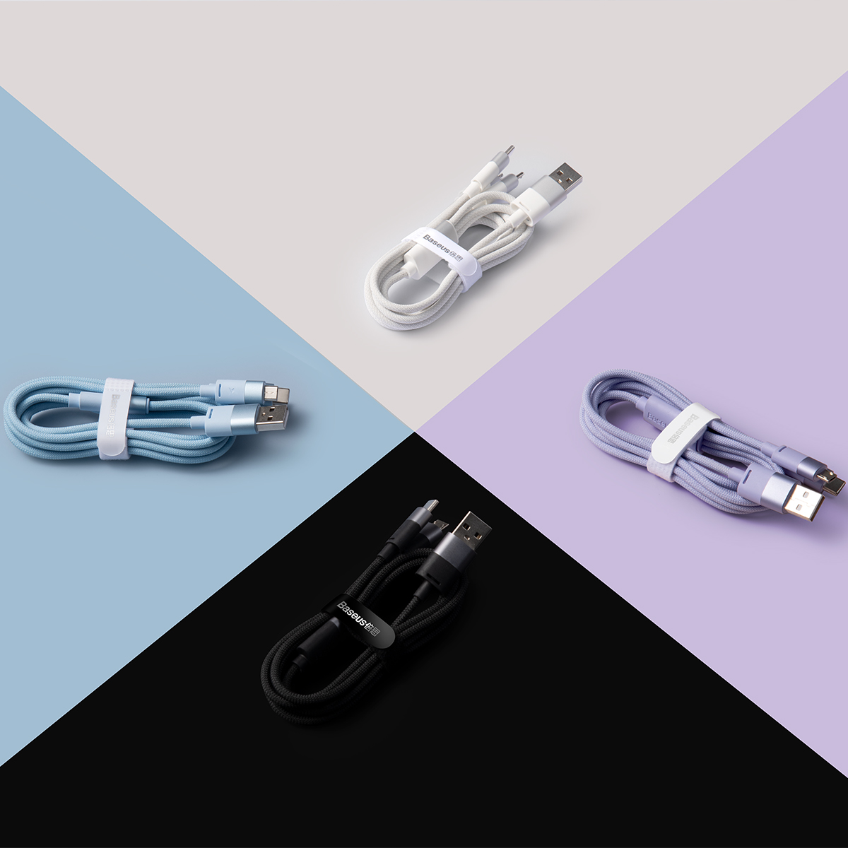 Baseus cable 3in1 StarSpeed USB – micro USB + Lightning + USB-C 1,2m 3,5A black