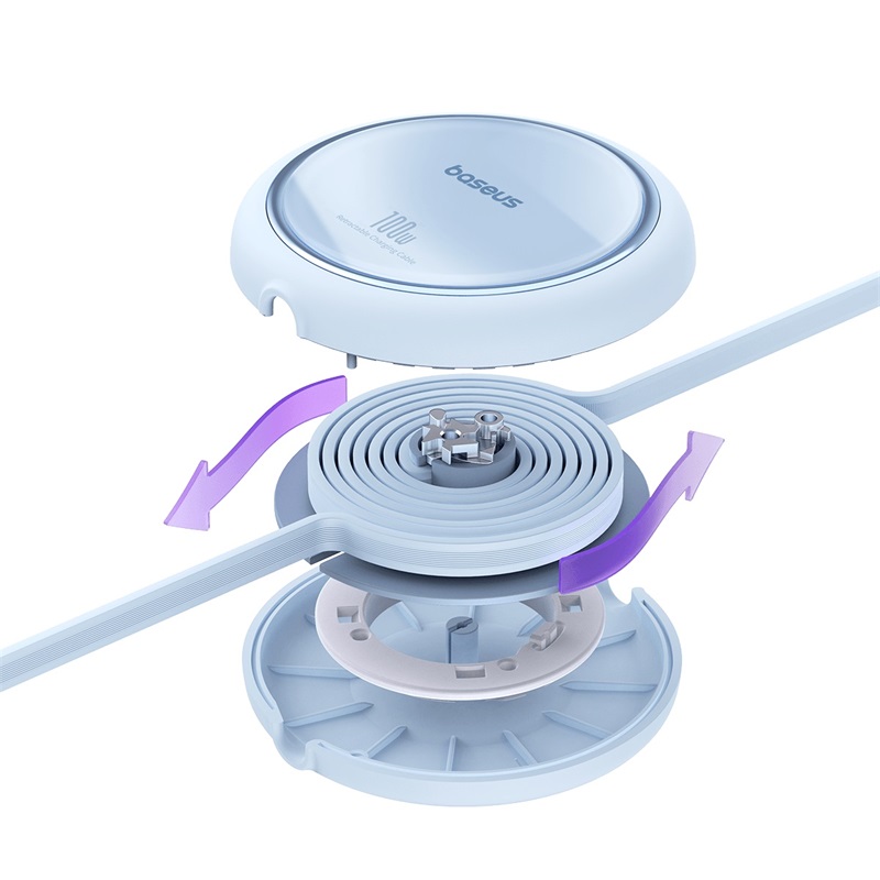Baseus kabel Free2Draw Mini Retractable Charging Cable Type-C to Type-C 100W 1m niebieski – szczegóły produktu 3
