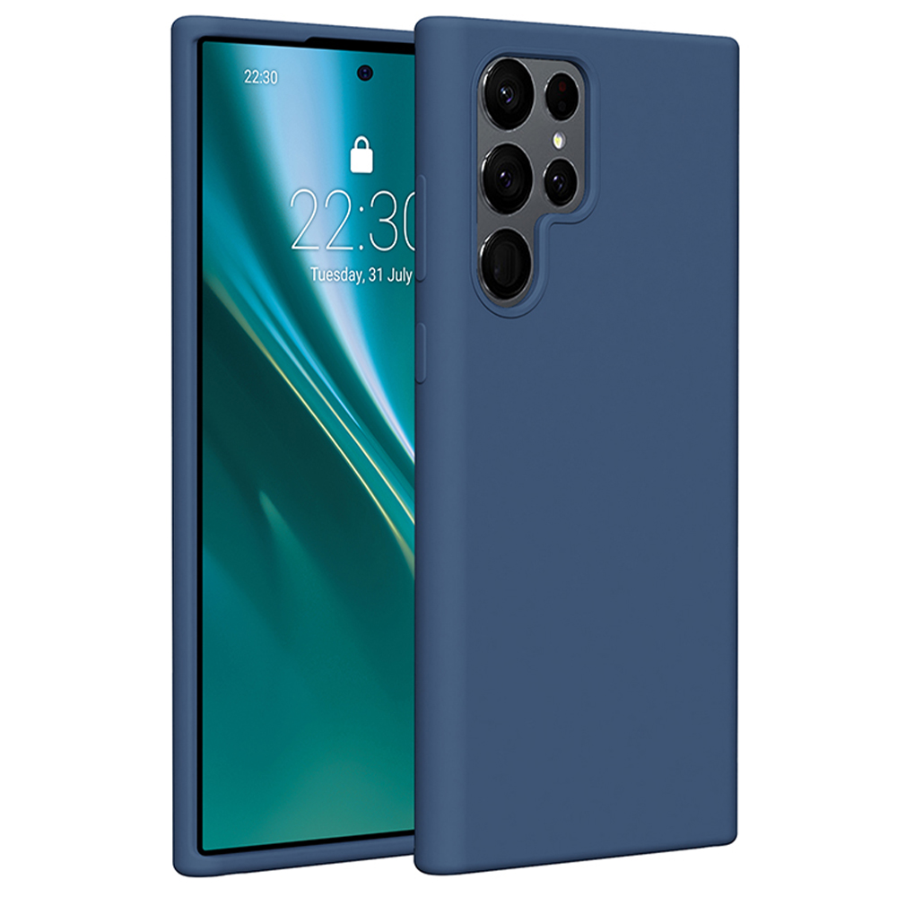 Etteri Silikonfodral för Samsung Galaxy S22 Ultra mörkblå