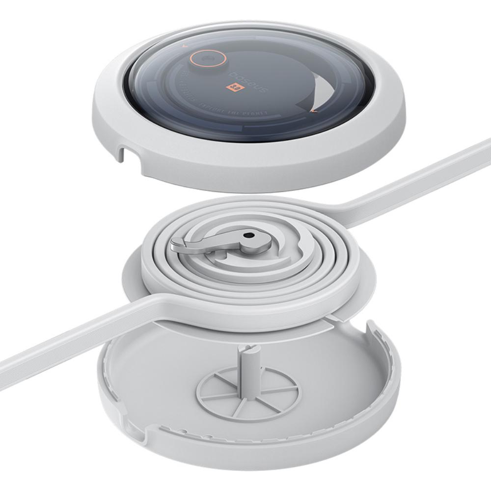 Baseus Free2Draw Utdragbar Kristallsnabbkabel USB till M+L+C 100W 1,1m Månvit