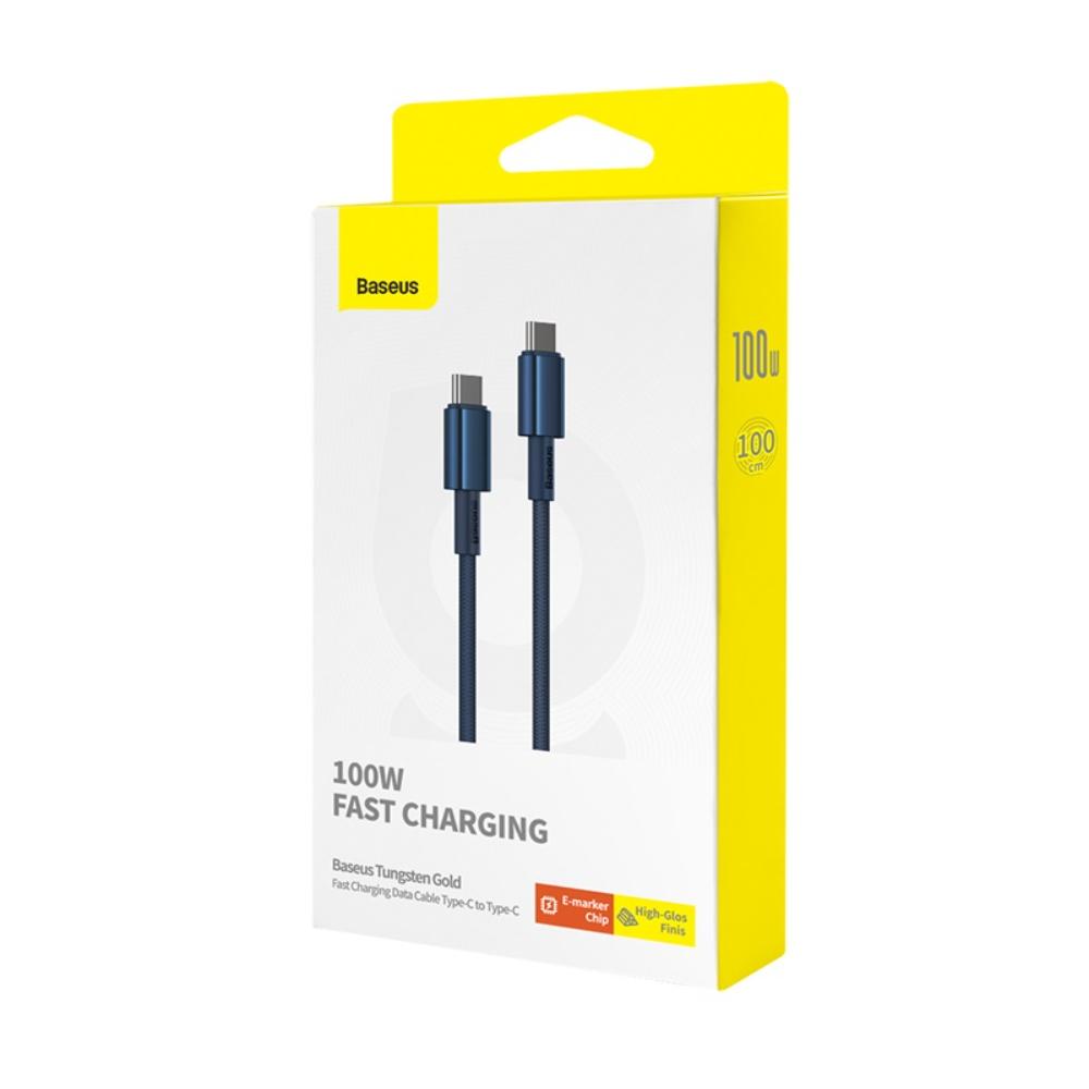 Baseus Tungsten Gold Fast Charging Data Cable Type-C to Type-C 100W 1m Deepsea Blue