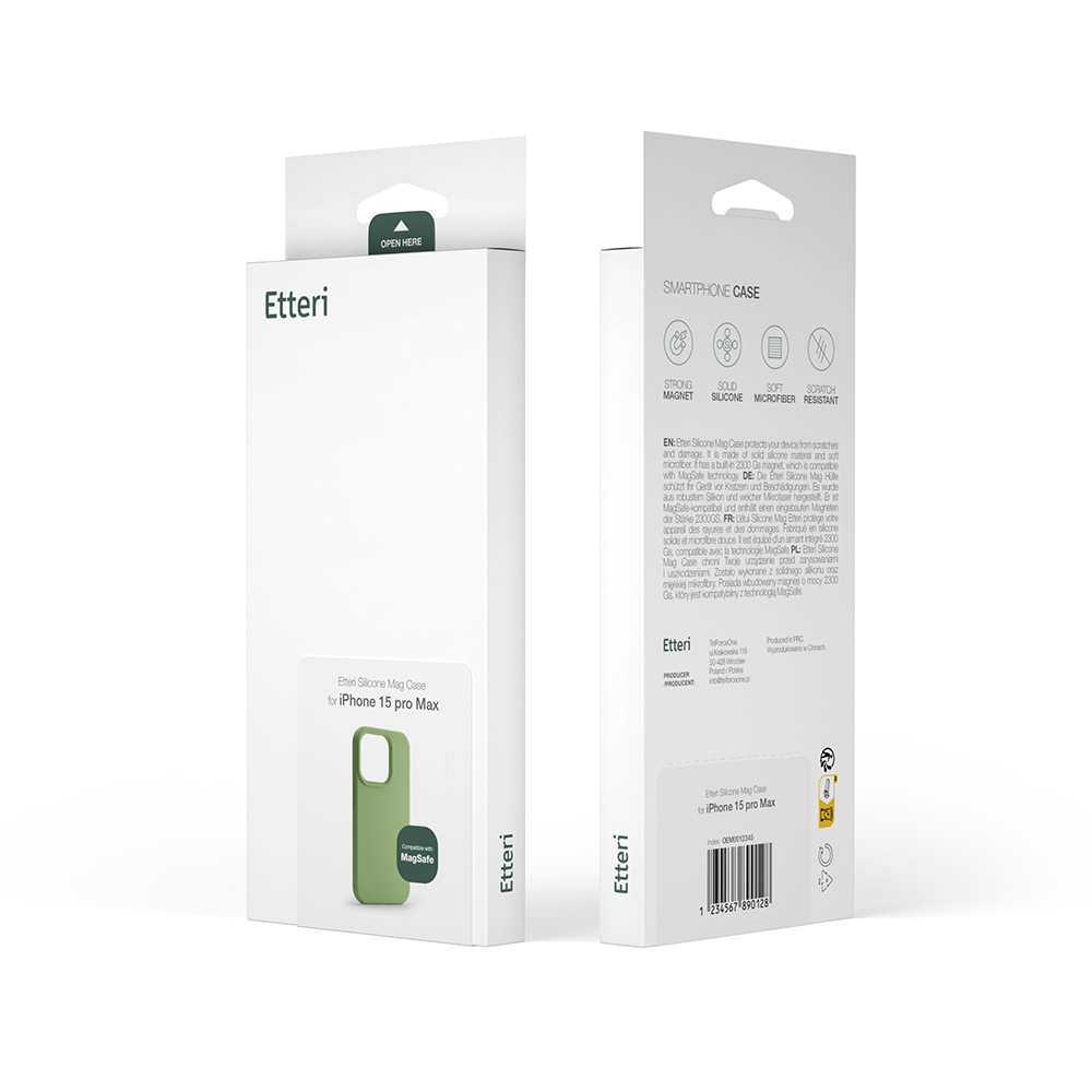 Etteri Silikonfodral till iPhone 16 Pro Max 6,9″ ljusgrönt