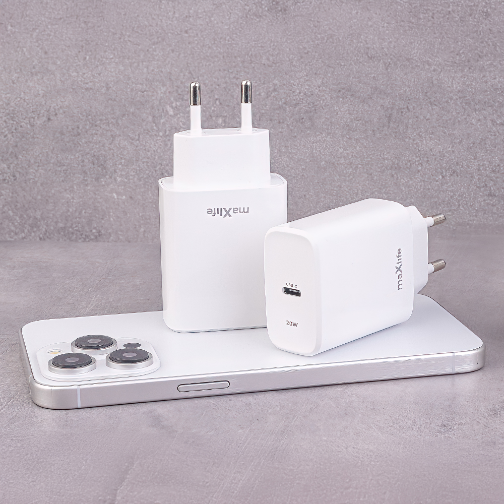Maxlife MXTC-10-20C PD QC-laddare 1x USB-C 20W vit