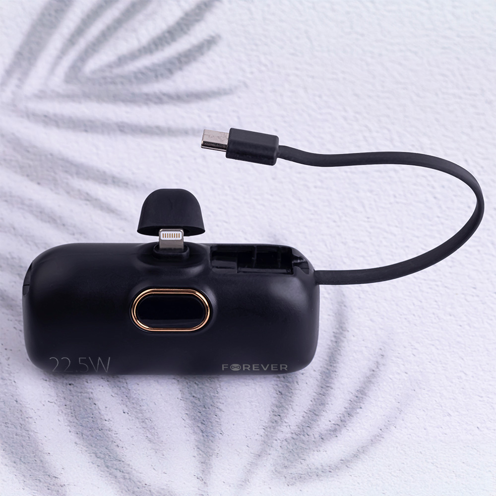 Forever mini power bank MTB-100 22.5W 5000 mAh Lightning svart