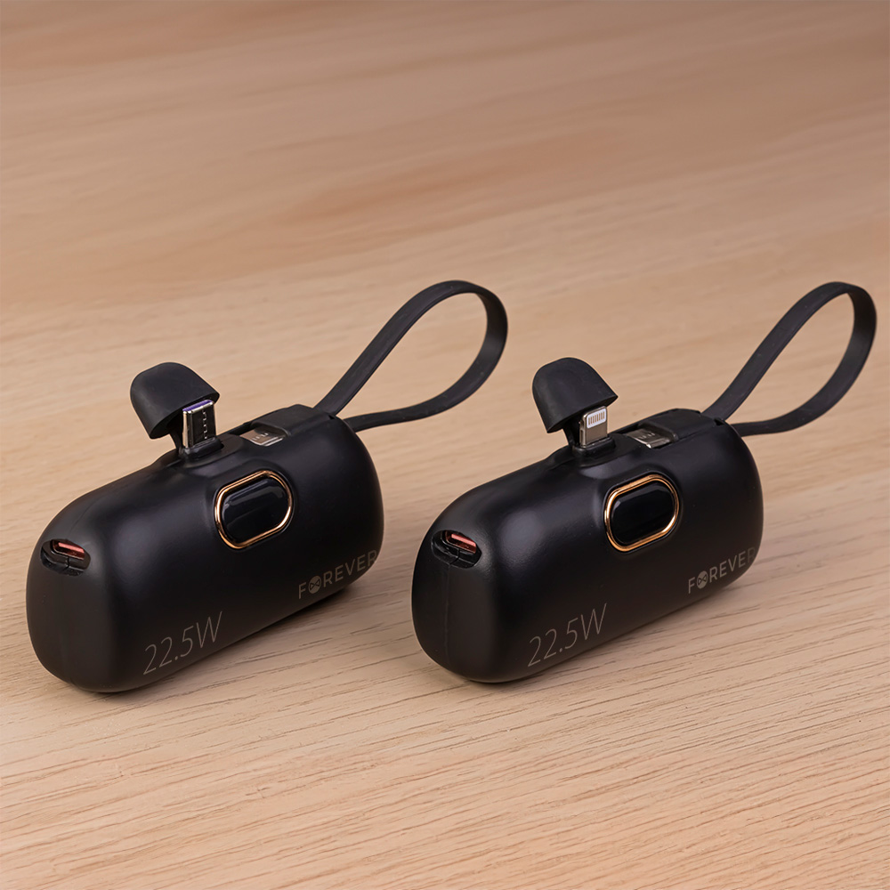 Forever mini power bank MTB-100 22.5W 5000 mAh Lightning svart