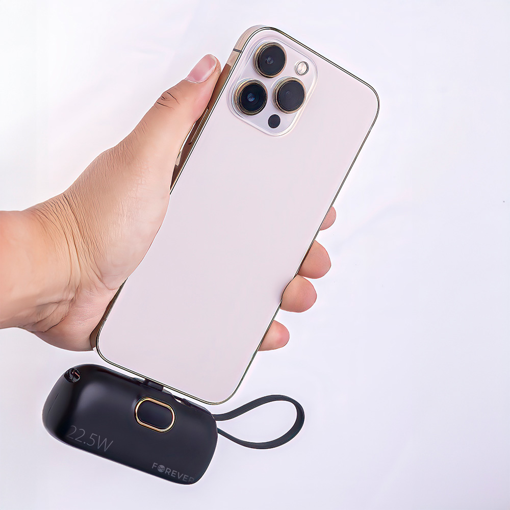 Forever mini power bank MTB-100 22.5W 5000 mAh Lightning svart