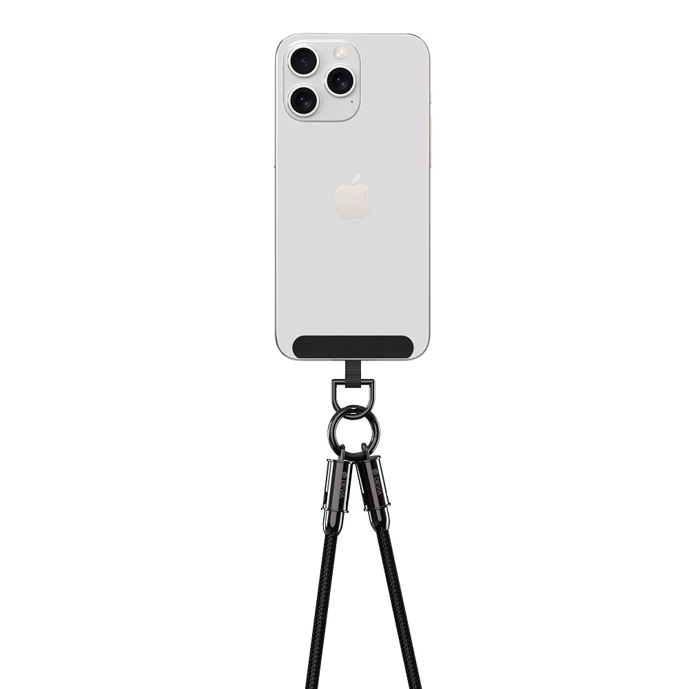 Devia kabelband 2in1 PD USB-C – USB-C 1,2 m 60W svart