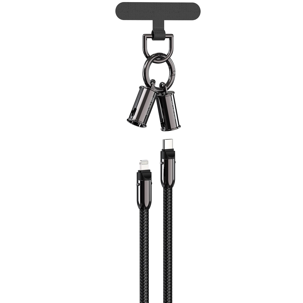 Devia sladdlina 2-i-1 PD USB-C – Lightning 1,2 m 27W svart