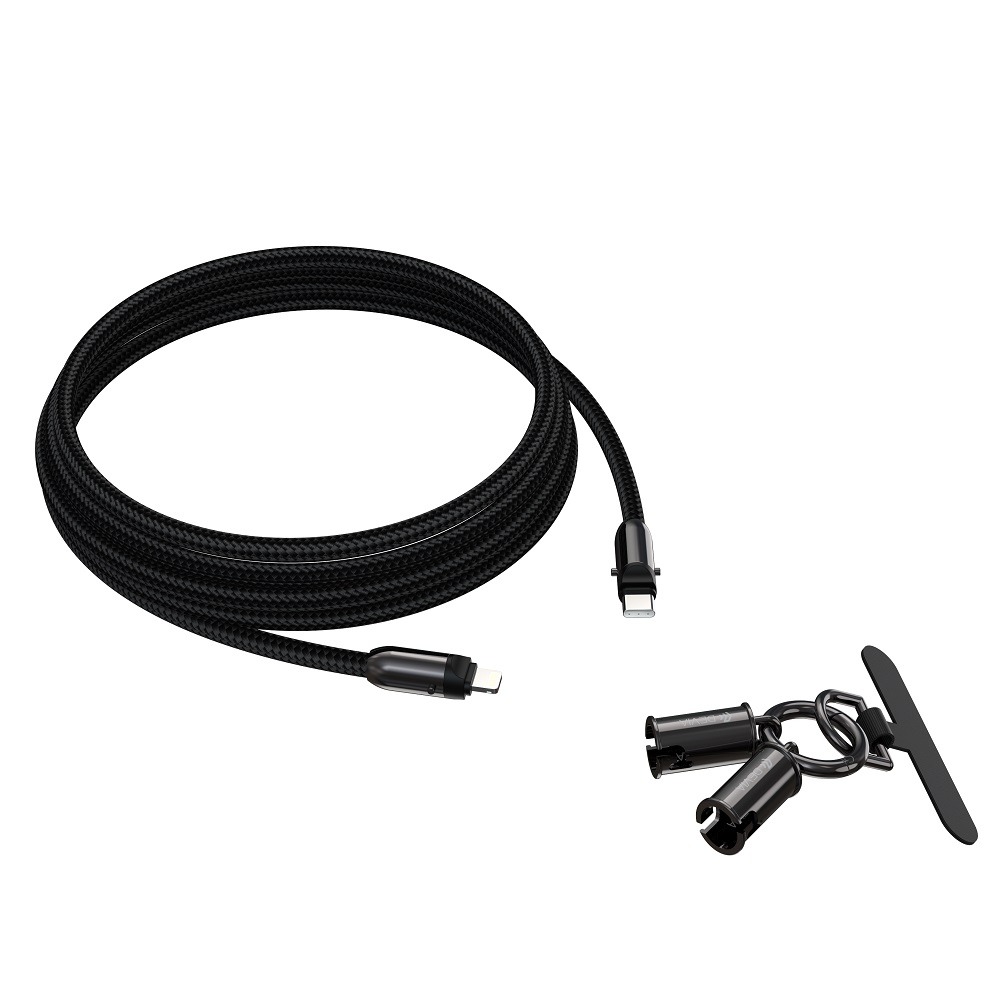 Devia sladdlina 2-i-1 PD USB-C – Lightning 1,2 m 27W svart