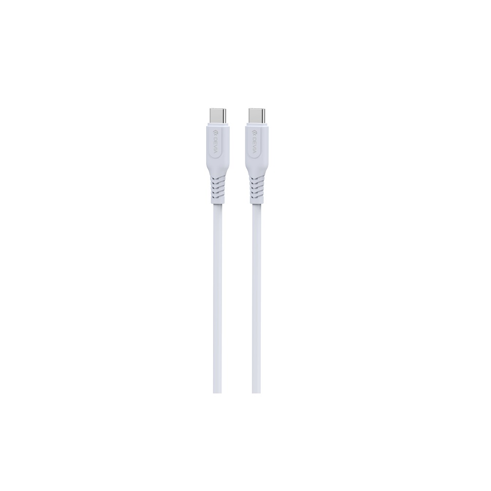 Devia-kabel GRS EC636 PD USB-C – USB-C 1,0 m 60W 3A vit